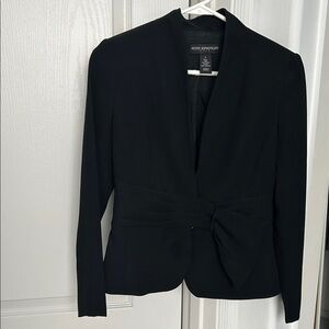 Petite Sophisticate Elegant Black Blazer with Bow Accent